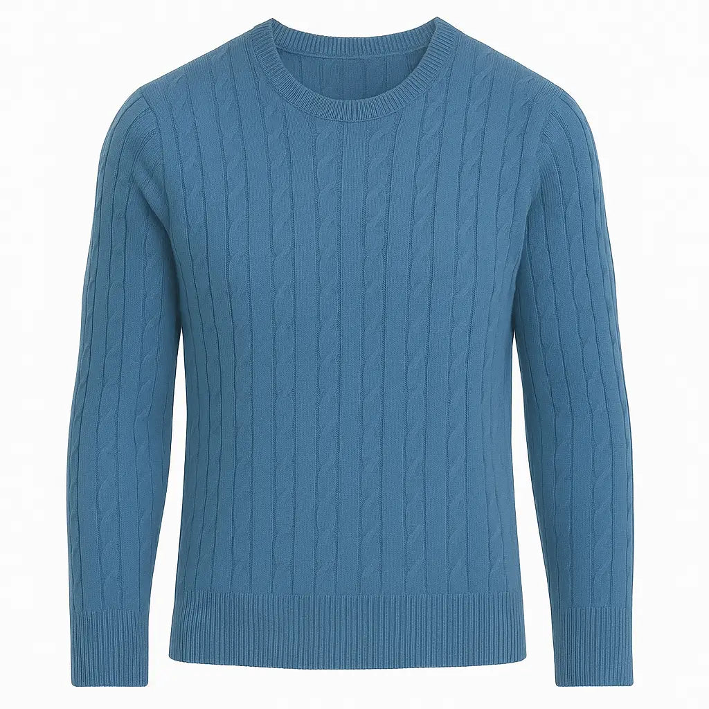 Suéter Masculino Tricô Fino com Gola Redonda