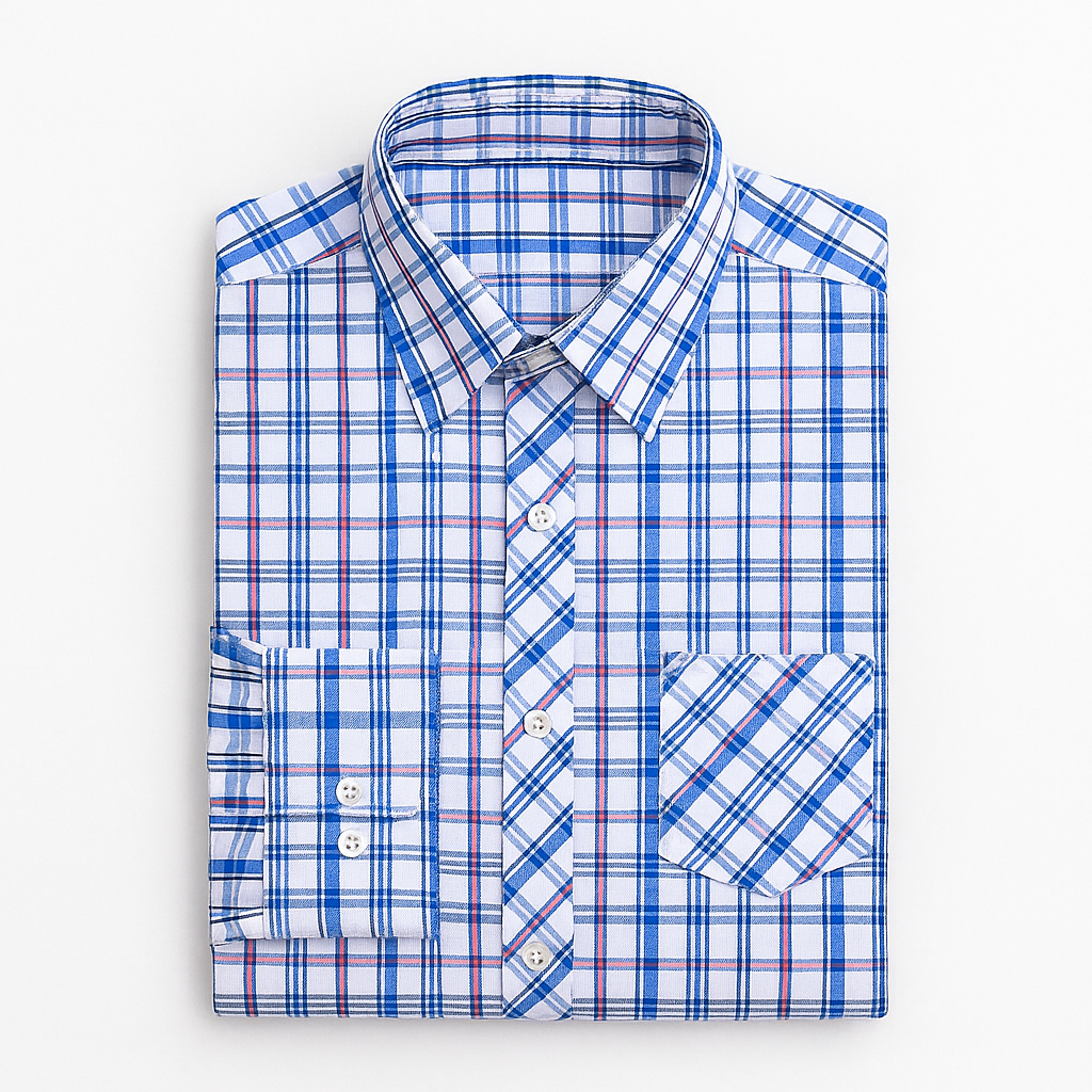 Camisa masculina xadrez manga curta, confeccionada em algodão, estilo slim fit, ideal para o verão.
