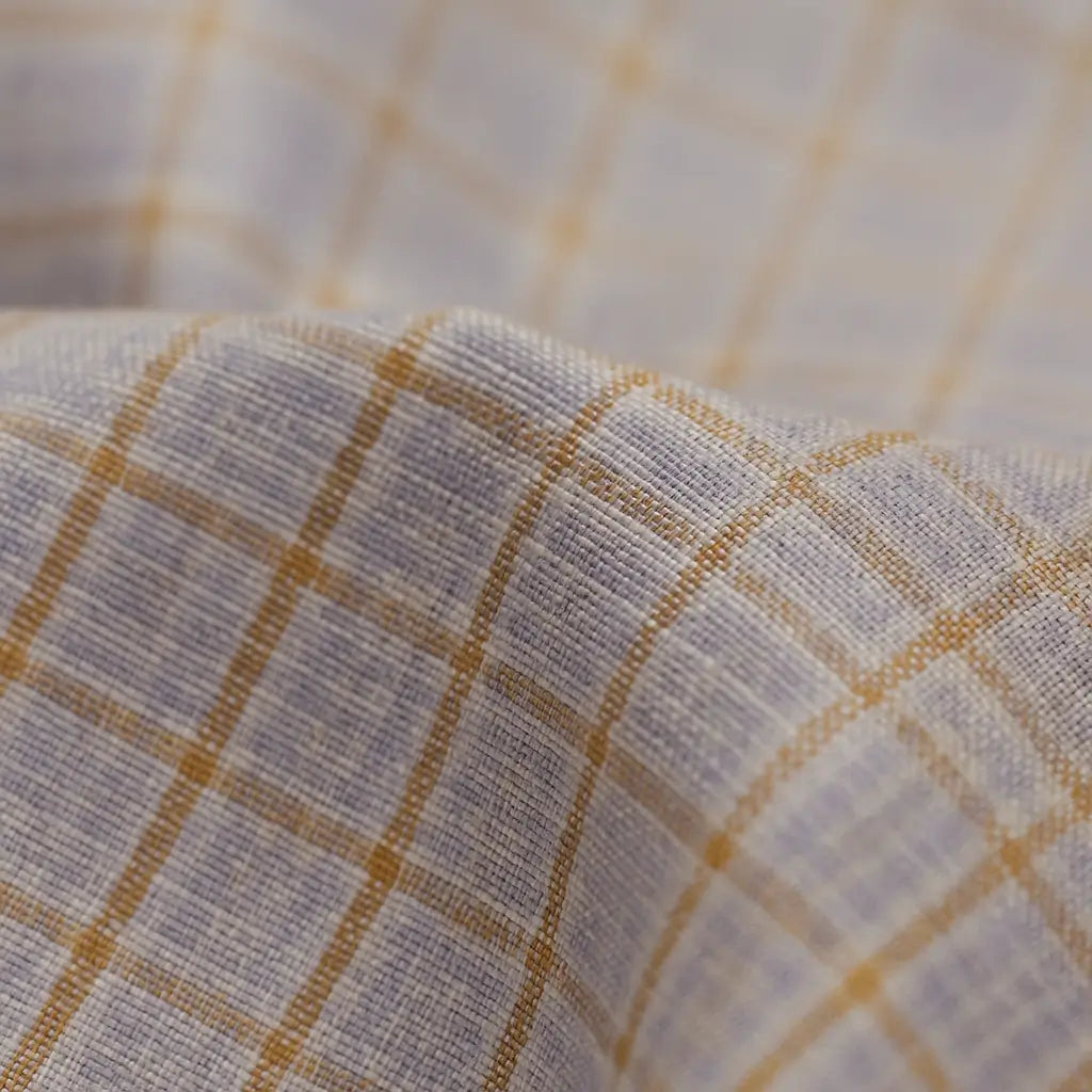 Camisa Xadrez Masculina Oxford Genova em algodão premium, manga curta, padrão xadrez verde com bege, estilo casual elegante.