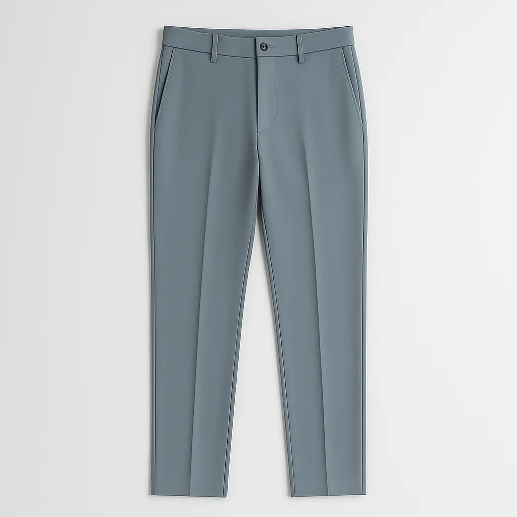Calça Masculina Social MODAL PLUS: leve e respirável, não transparente, com caimento sofisticado. Frescor e conforto em dias quentes.leve e respirável, demonstrando tecido não transparente e caimento sofisticado para o verão.