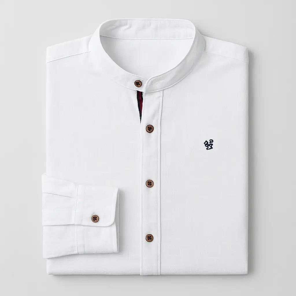 Camisa Masculina Braga 100% Algodão de manga longa e fechamento em