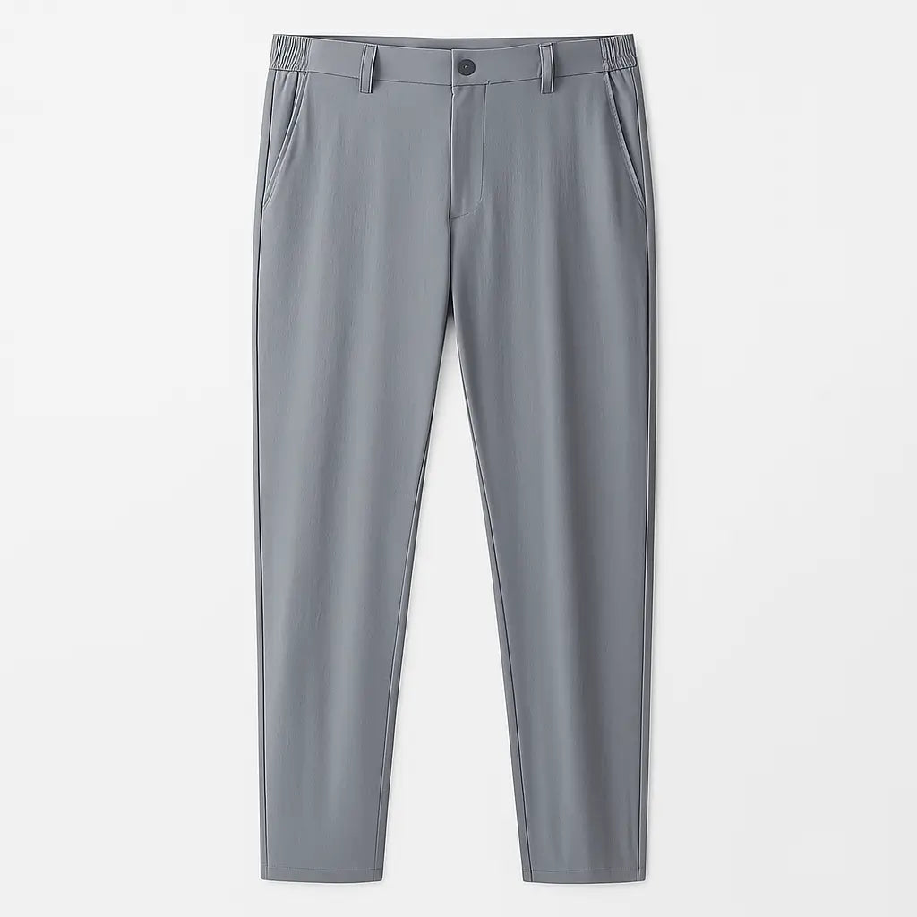 Calça masculina MODAL PLUS Quick Dry em nylon e spandex, leve e respirável, com bolsos com zíper, ideal para verão, lazer e esportes.