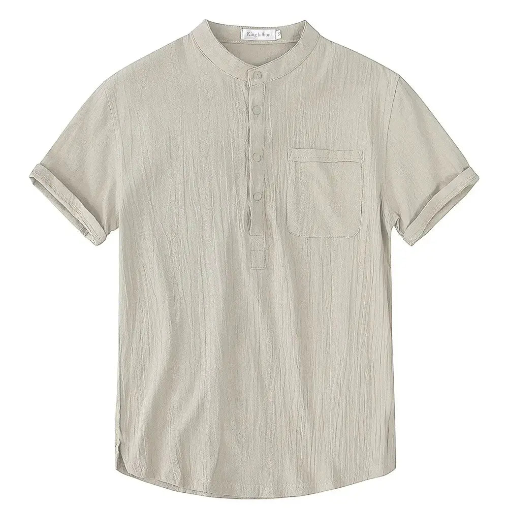 Camisa Linho Masculina Casual 100% Algodão e manga curta