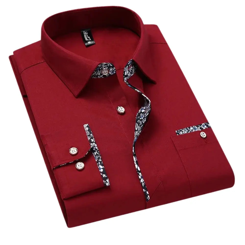 Camisa Masculina Casual manga longa com fechamento em botões