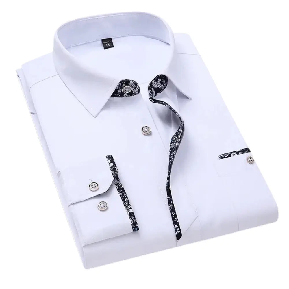 Camisa Masculina Casual manga longa com fechamento em botões