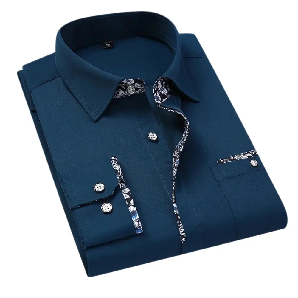 Camisa Masculina Casual manga longa com fechamento em botões
