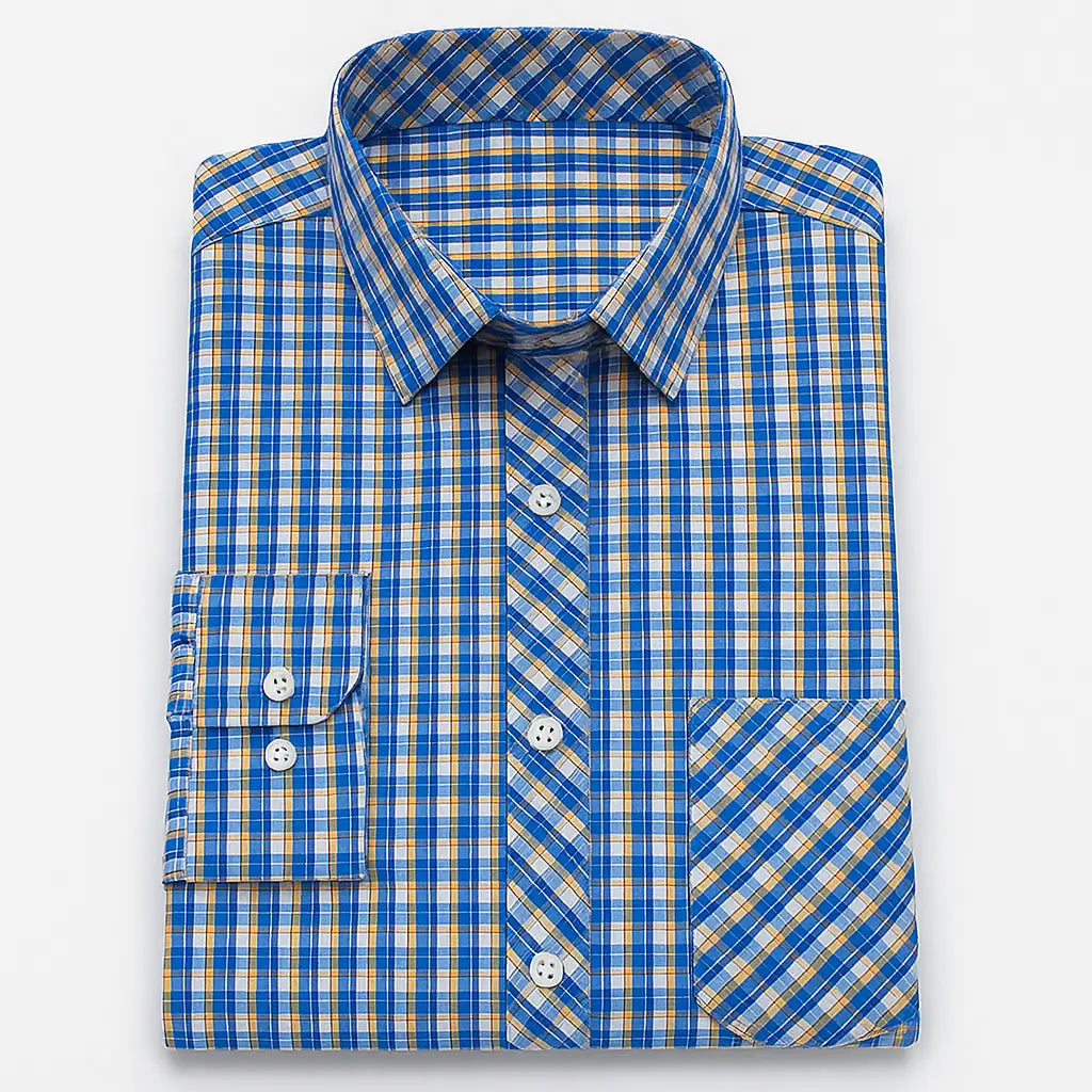 Camisa masculina de flanela xadrez em algodão, manga longa, estilo casual para dias frios.