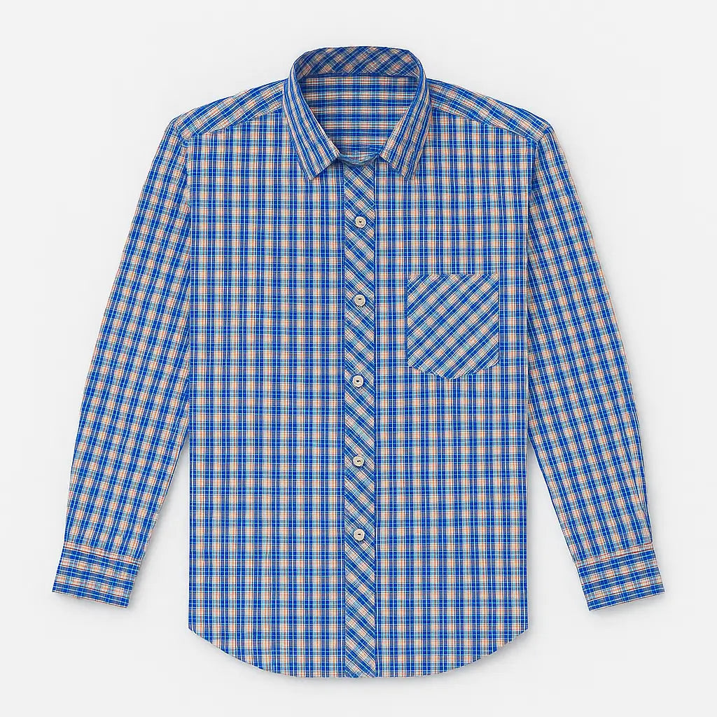 Camisa masculina de flanela xadrez em algodão, manga longa, estilo casual para dias frios.