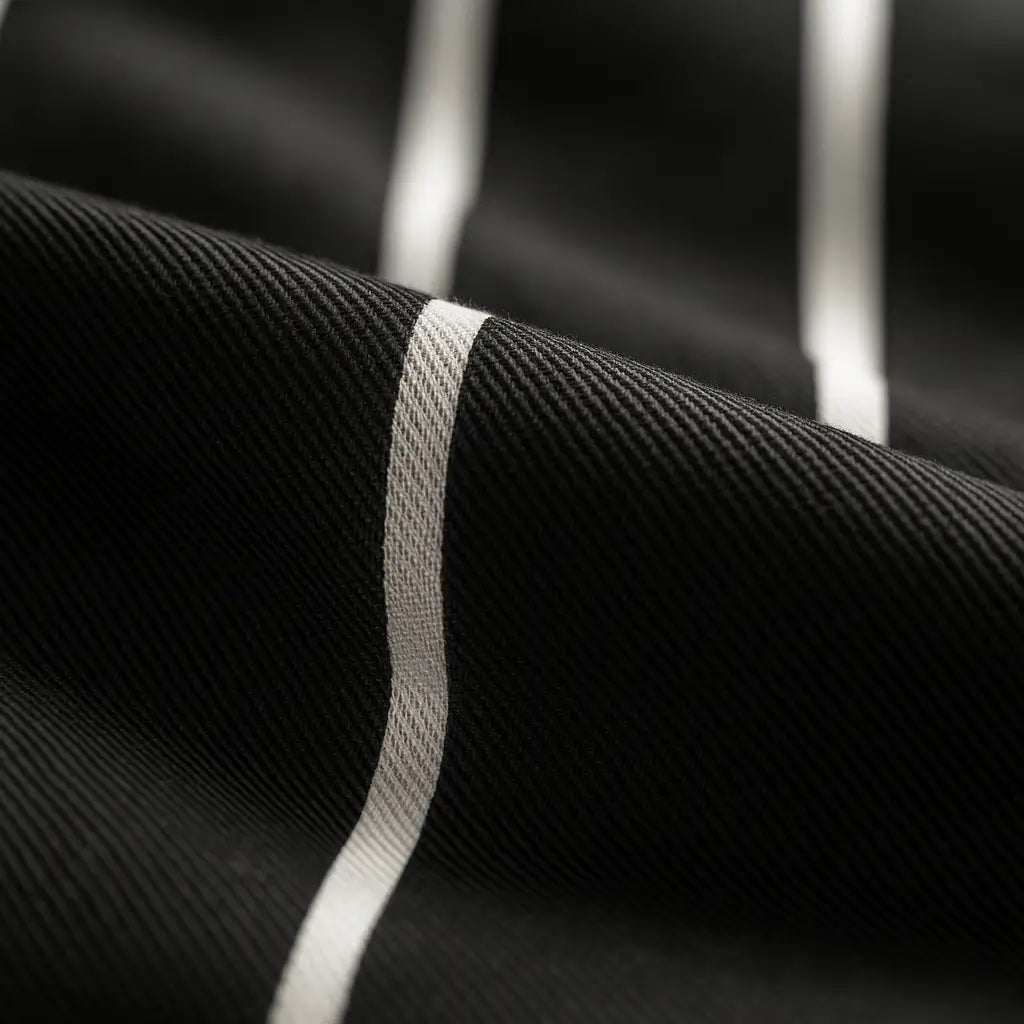 Camisa masculina listrada slim fit em tecido stretch, manga longa, elástica e sem necessidade de passar.