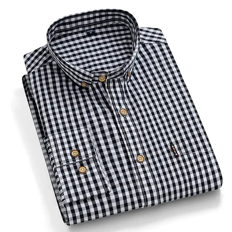 Camisa Masculina Manga Longa 100% Algodão xadrez