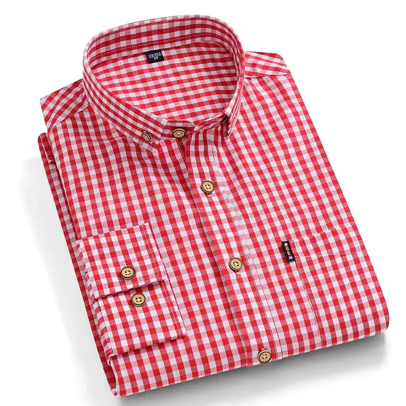 Camisa Masculina Manga Longa 100% Algodão xadrez