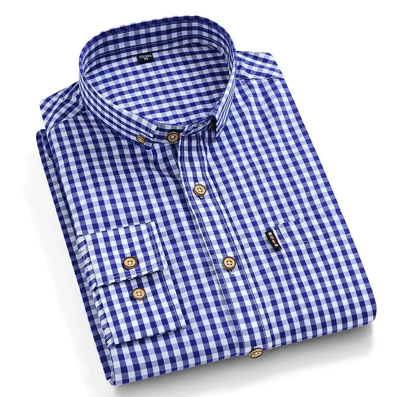 Camisa Masculina Manga Longa 100% Algodão xadrez