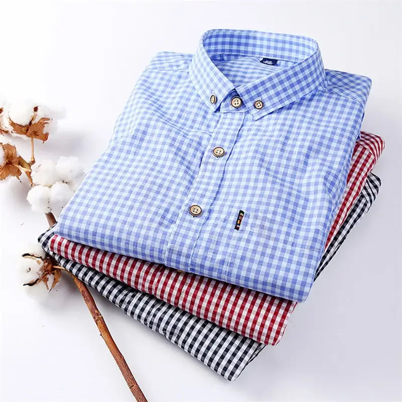 Camisa Masculina Manga Longa 100% Algodão xadrez