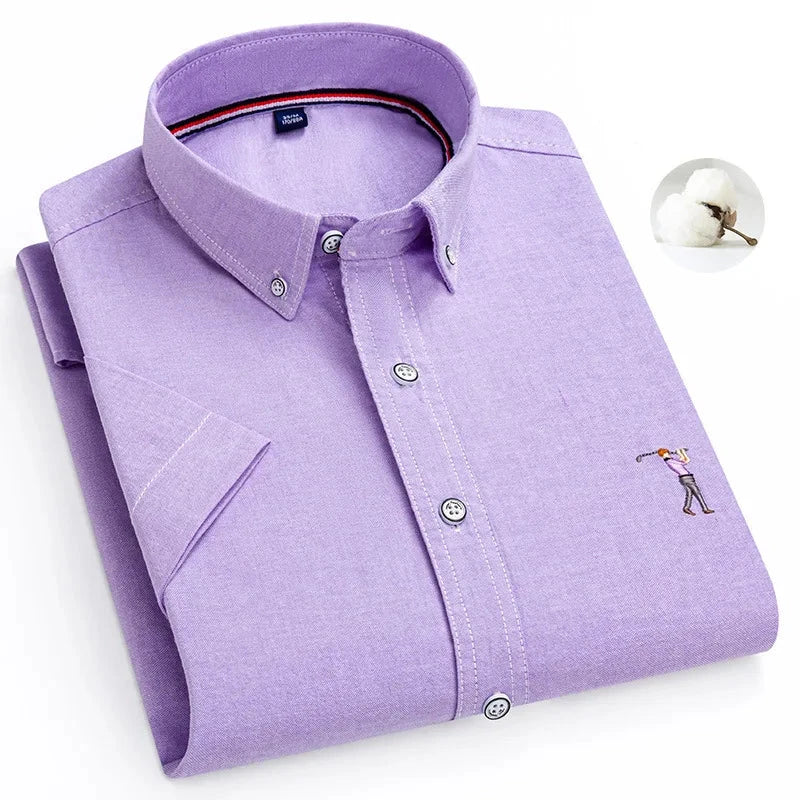 Camisa Masculina de Manga Curta para o Verão