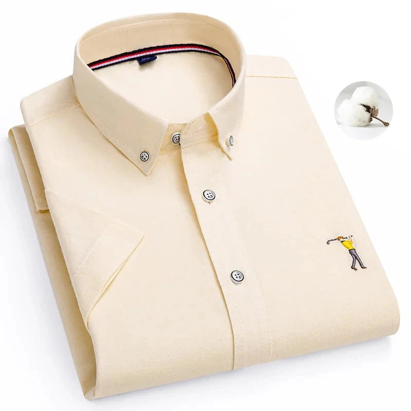 Camisa Masculina de Manga Curta para o Verão
