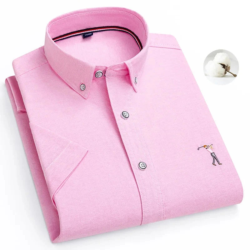 Camisa Masculina de Manga Curta para o Verão