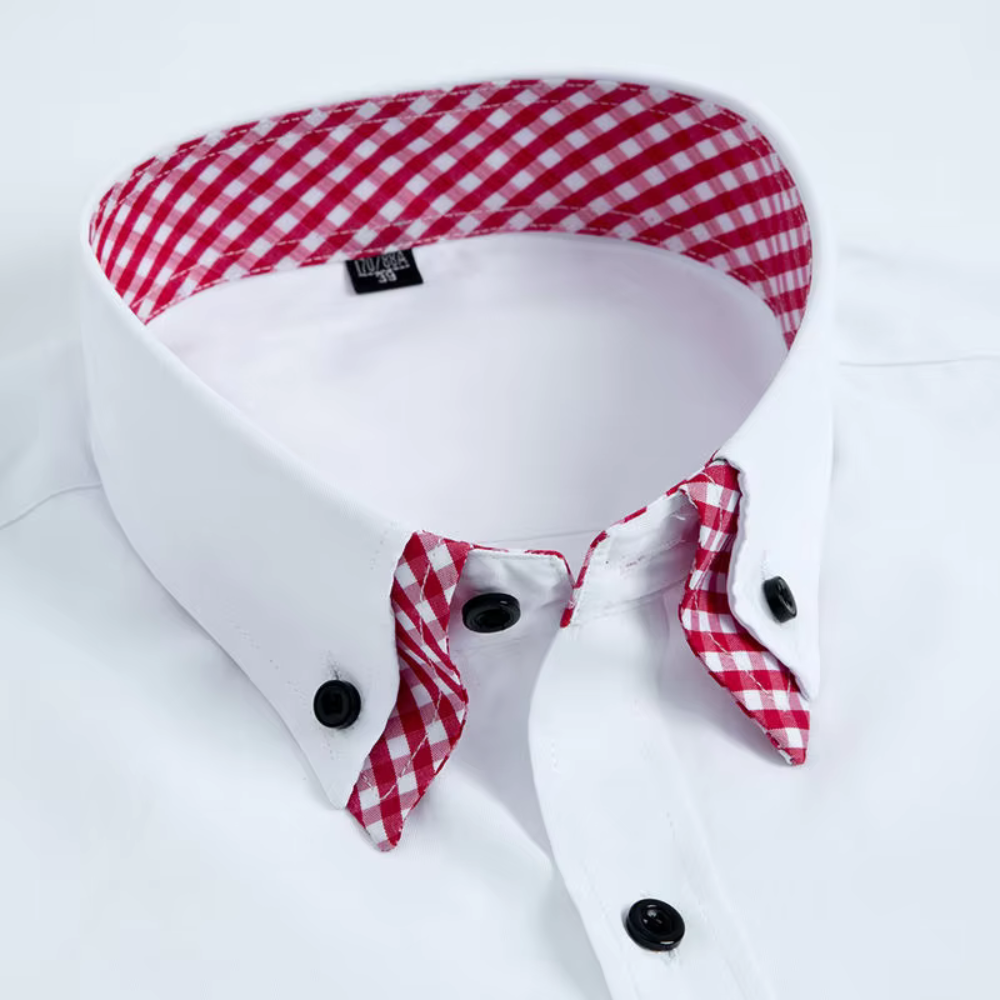 Camisa Social Masculina, manga longa com fechamento em botões