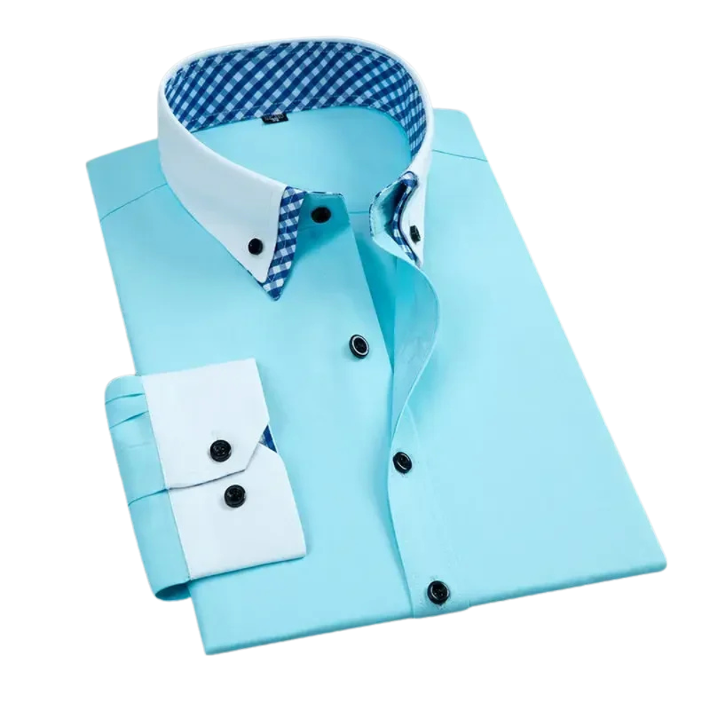 Camisa Social Masculina, manga longa com fechamento em botões