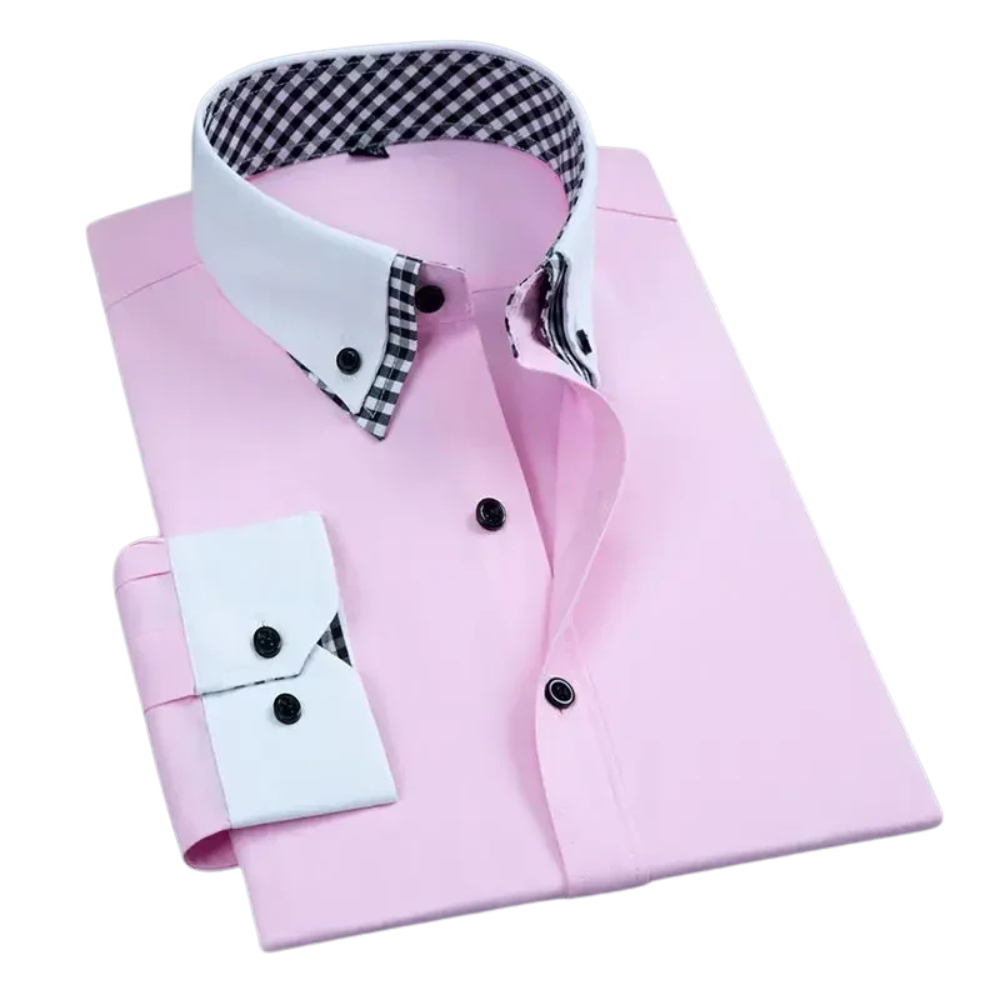 Camisa Social Masculina, manga longa com fechamento em botões