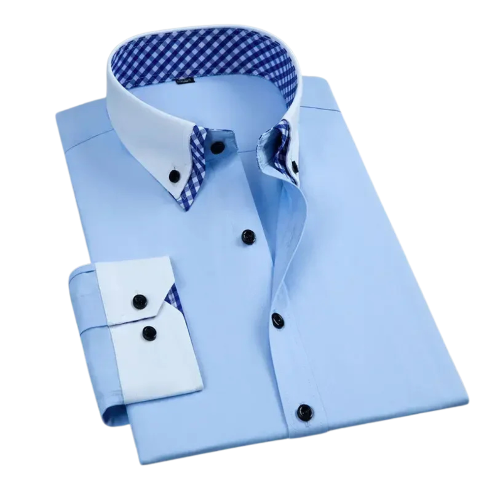 Camisa Social Masculina, manga longa com fechamento em botões