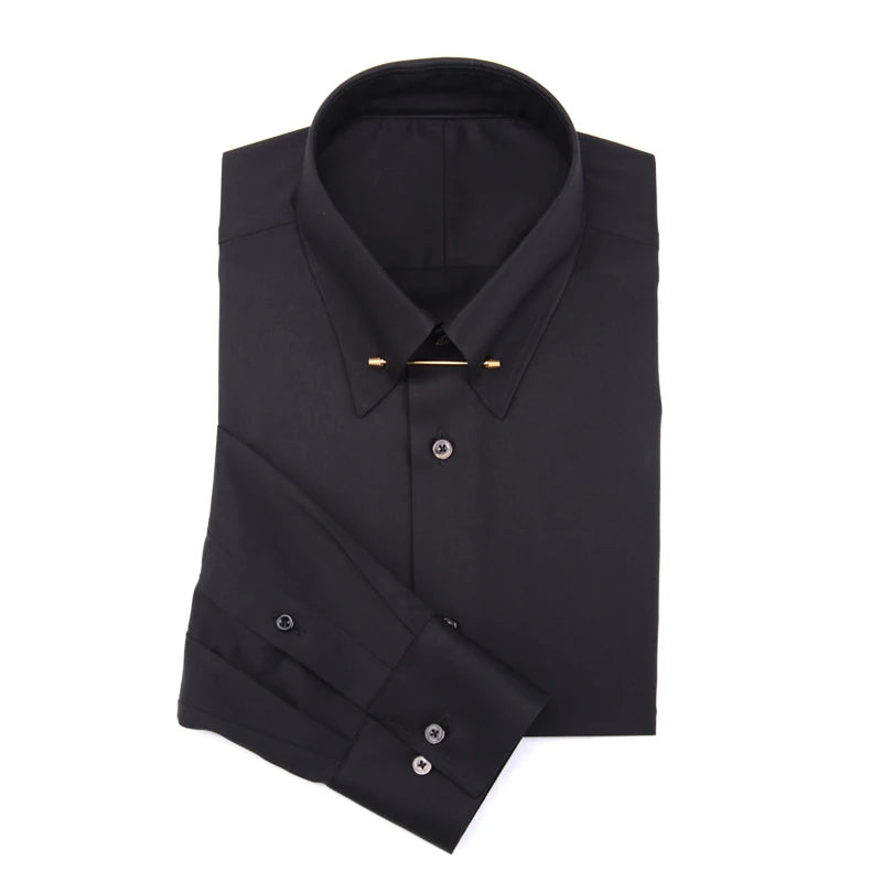 Camisa Social Masculina , manga longa e composição de algodão egípcio