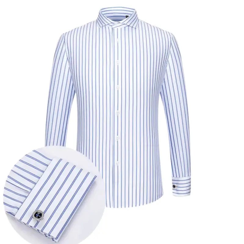 Camisa Social Masculina Business com abotoadeira de luxo e algodão premium
