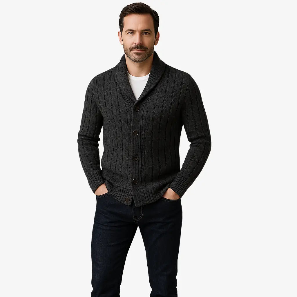 Cardigan Masculino Feito Em Algodão Pima