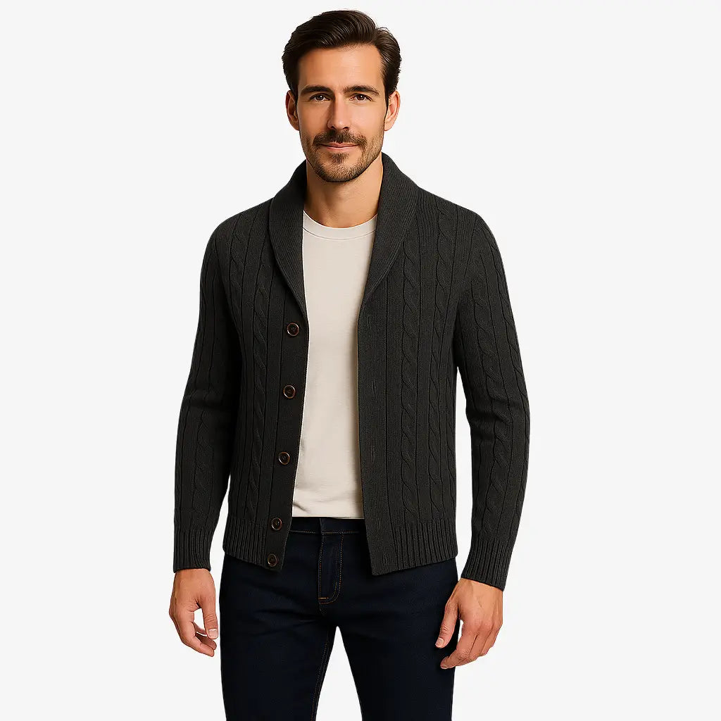 Cardigan Masculino Feito Em Algodão Pima