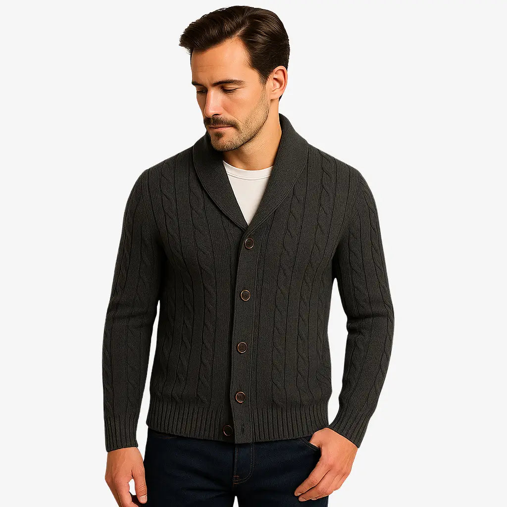 Cardigan Masculino Feito Em Algodão Pima
