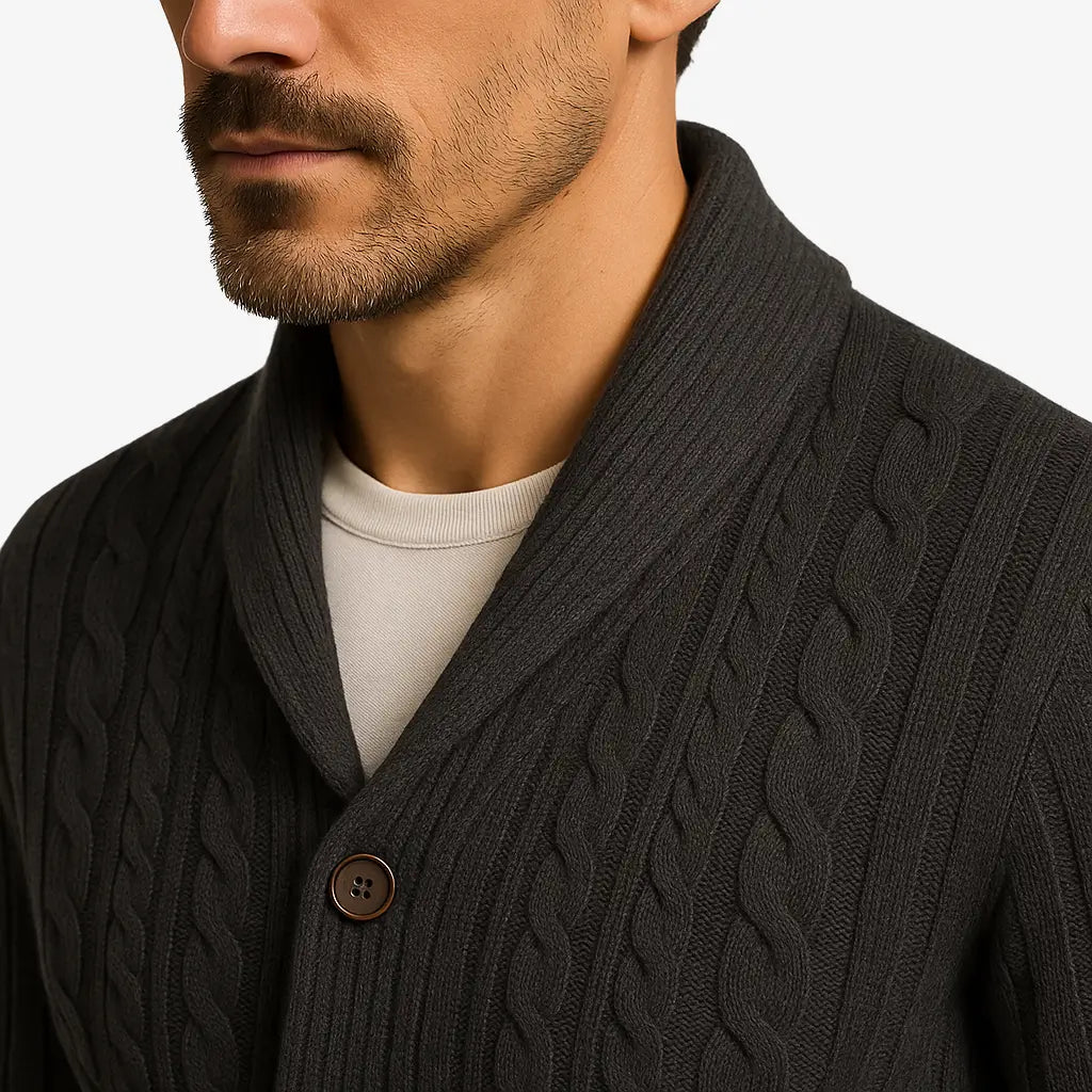Cardigan Masculino Feito Em Algodão Pima