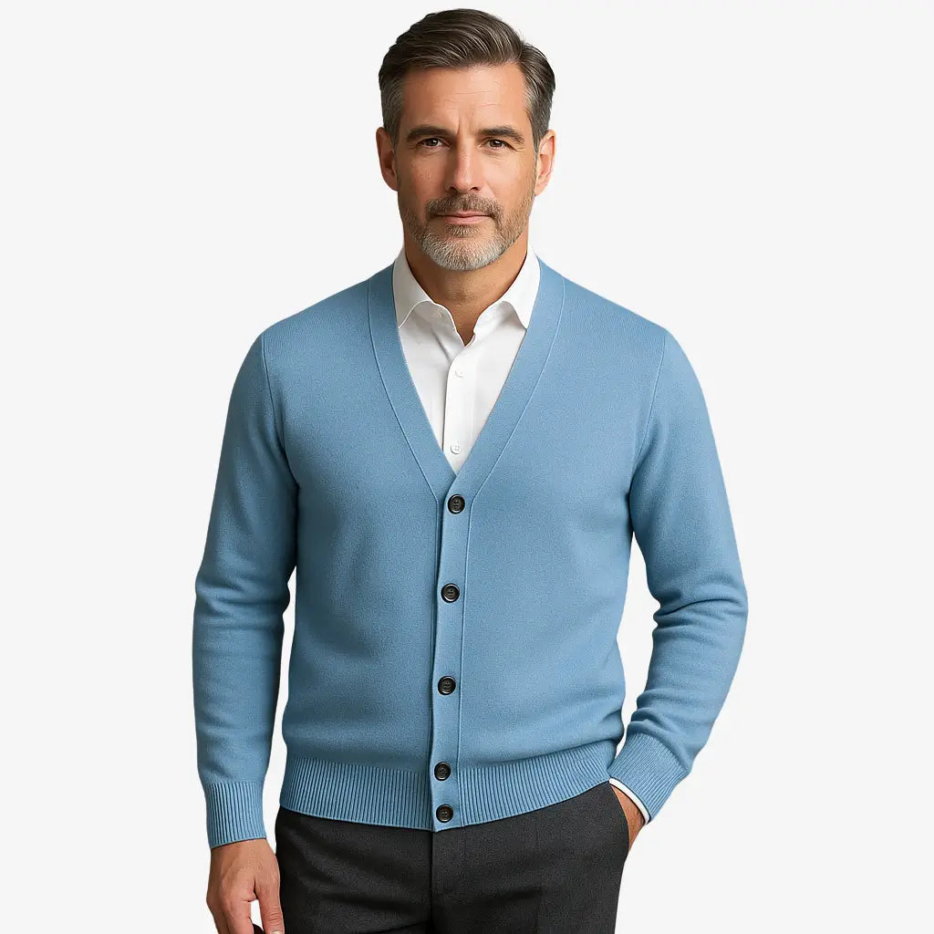 Cardigan Masculino Feito Em lã Merino