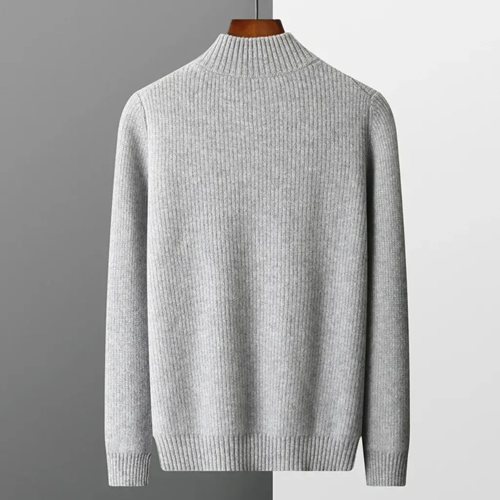 Cardigan Masculino de Lã Merino com Zíper - Essenza