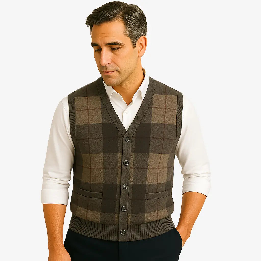 Colete Masculino Casual Com Botões