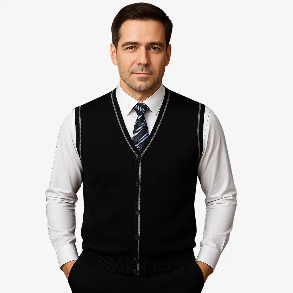Colete Masculino Social Tricot Com Botões