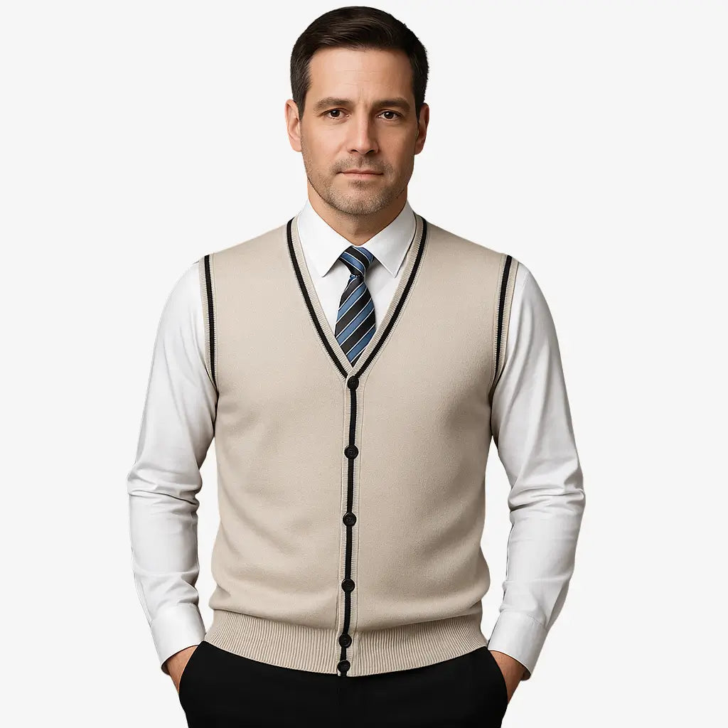 Colete Masculino Social Tricot Com Botões