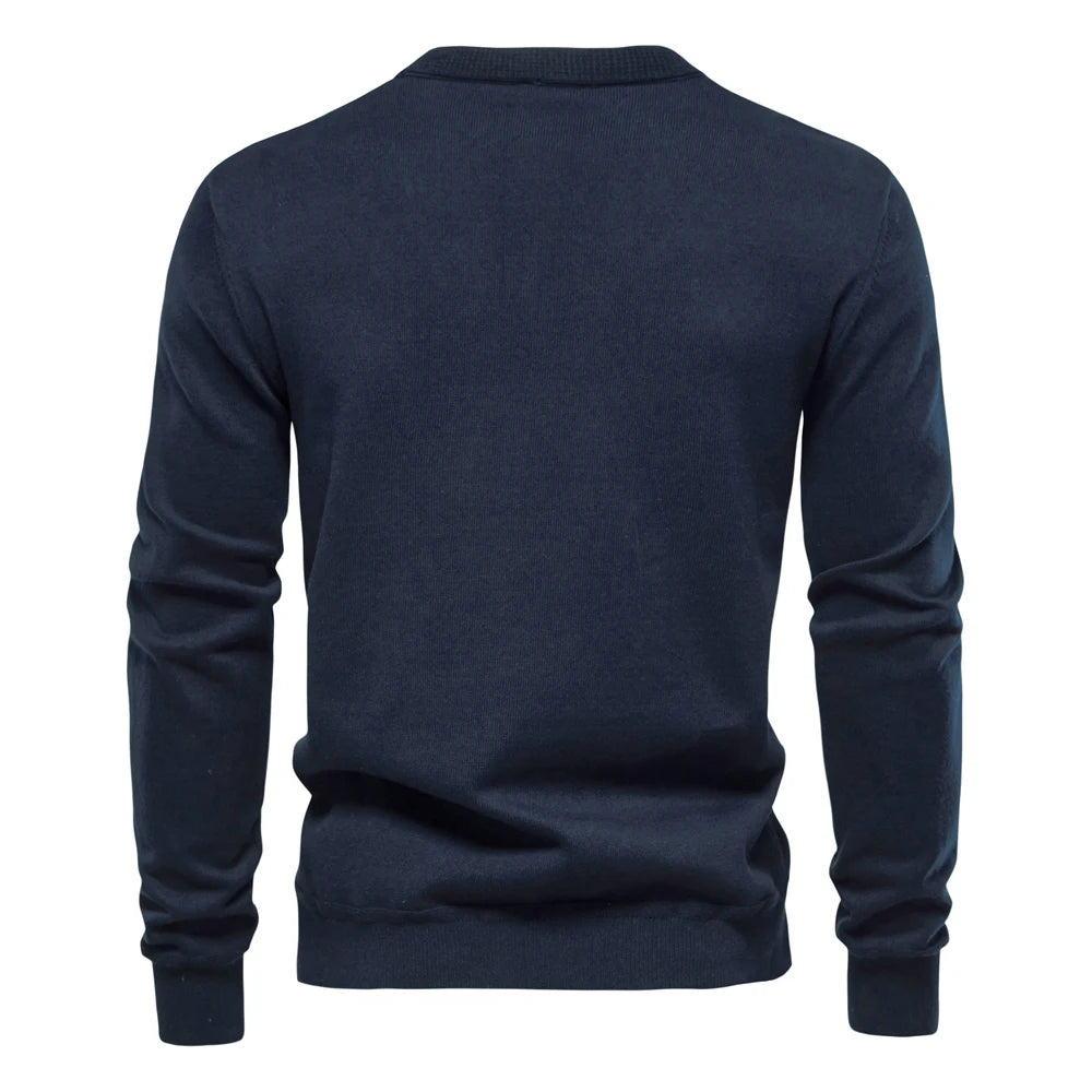 Cardigan Masculino de Tricô em Lã e Algodão