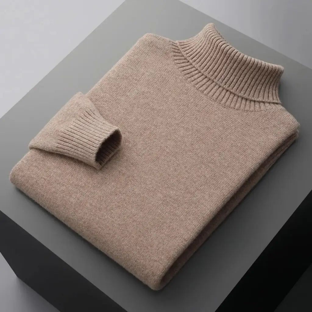 Suéter Masculino Gola Alta em Lã Merino – Linha Milano