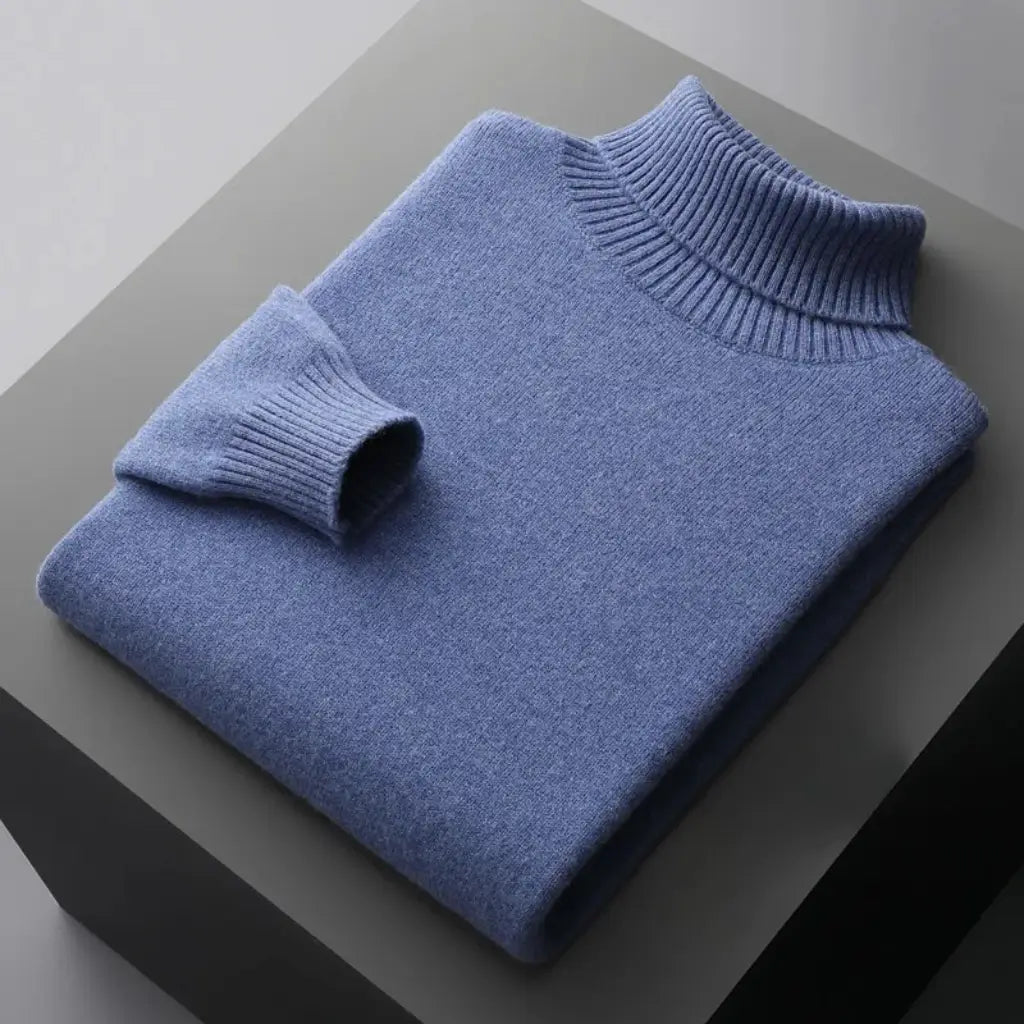 Suéter Masculino Gola Alta em Lã Merino – Linha Milano