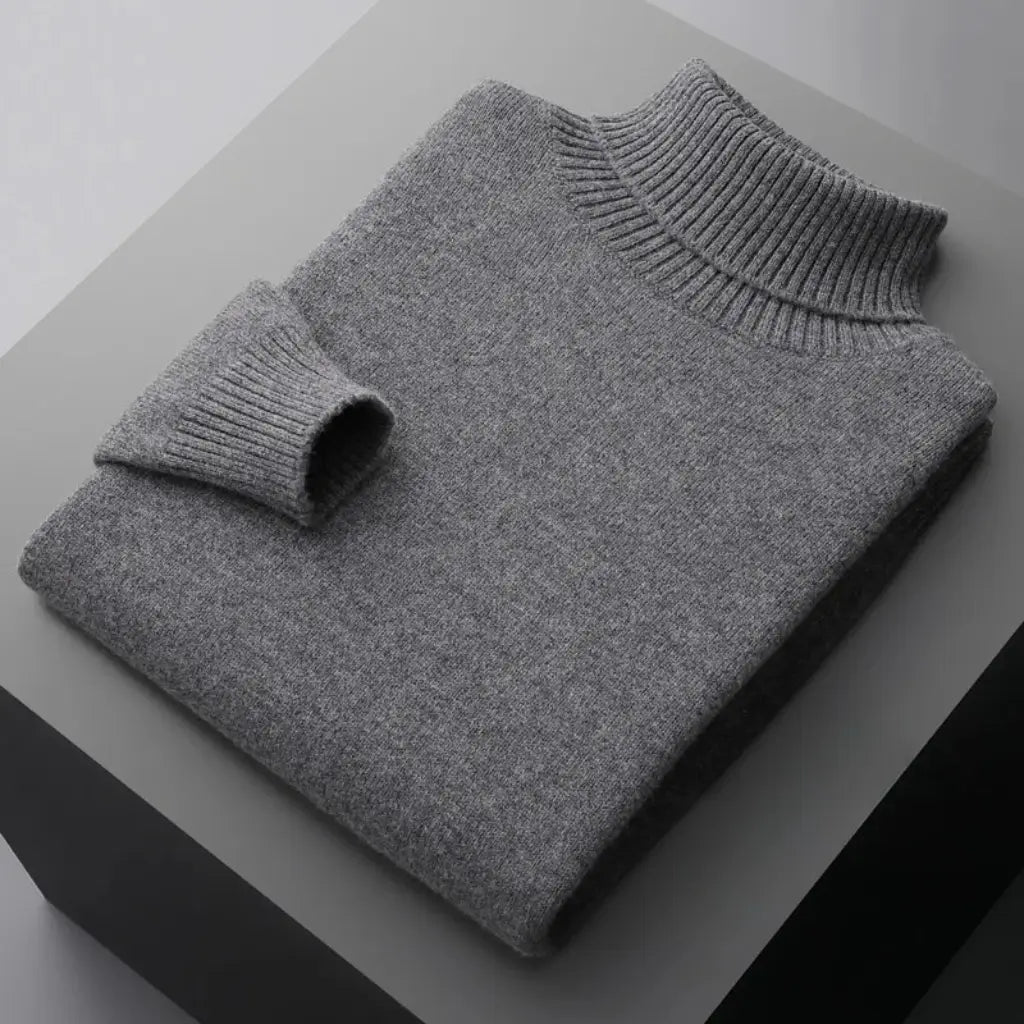 Suéter Masculino Gola Alta em Lã Merino – Linha Milano