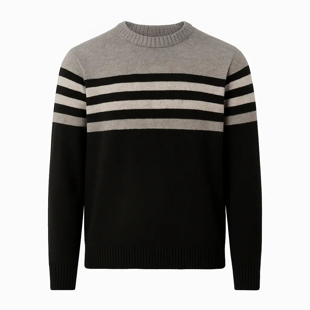 Suéter Masculino Listrado Gola Redonda