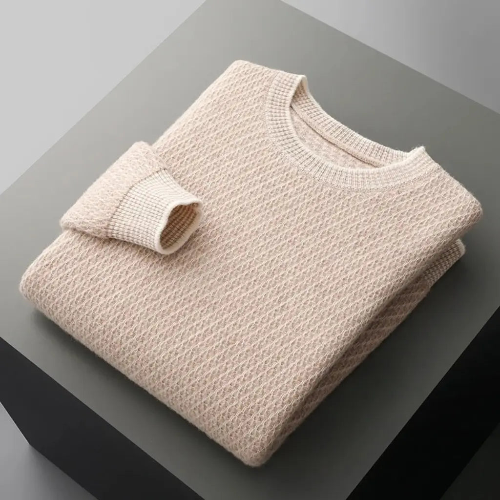 Suéter Masculino Texturizado em Lã Merino