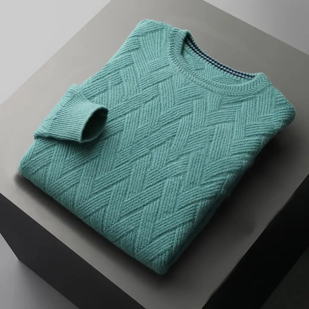 Suéter Masculino Trançado em Lã Merino – Linha Firenze