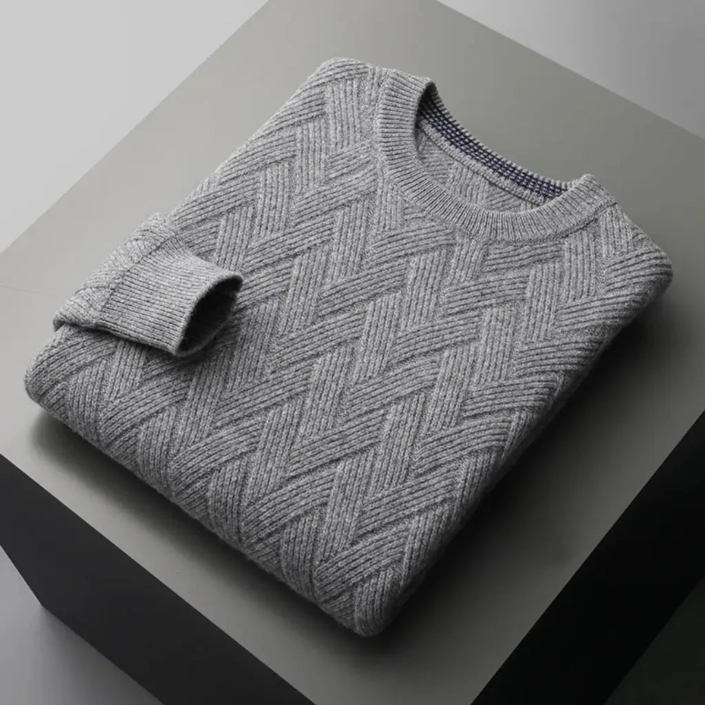 Suéter Masculino Trançado em Lã Merino – Linha Firenze