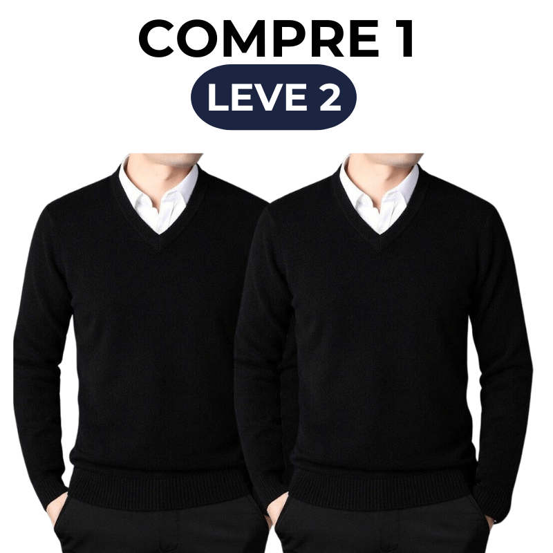 Suéter Masculino Gola V Básico [COMPRE 1 LEVE 2]