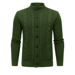 Cardigan Masculino Em Lã Manga Longa