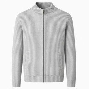 Cardigan Masculino de Lã Merino com Zíper - Essenza