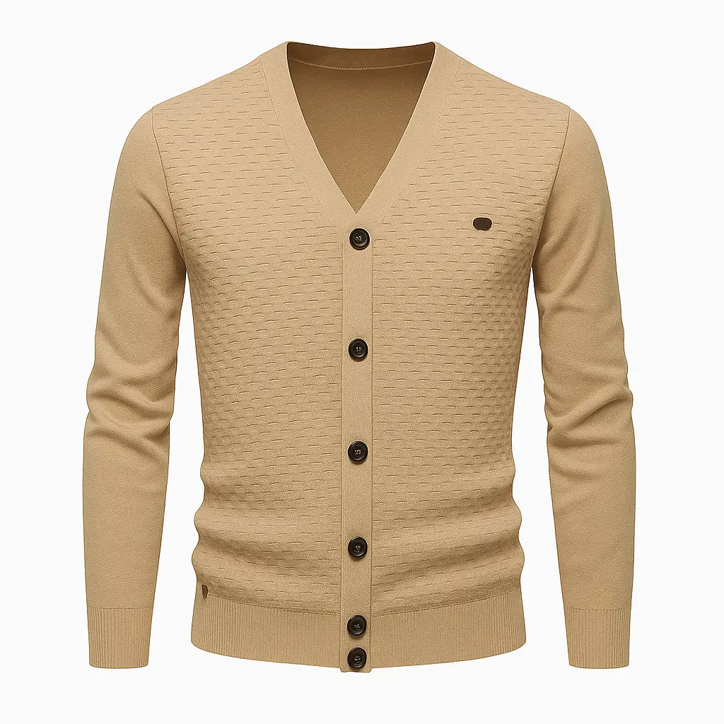 Cardigan Masculino Gola V Com Botões