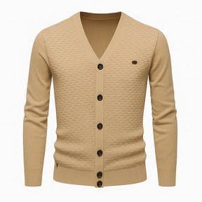 Cardigan Masculino Gola V Com Botões