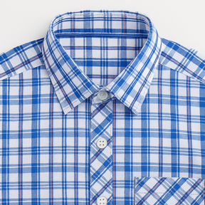 Camisa masculina xadrez manga curta, confeccionada em algodão, estilo slim fit, ideal para o verão.