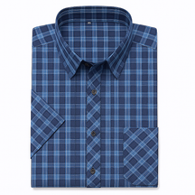 Camisa masculina xadrez manga curta, confeccionada em algodão, estilo slim fit, ideal para o verão.
